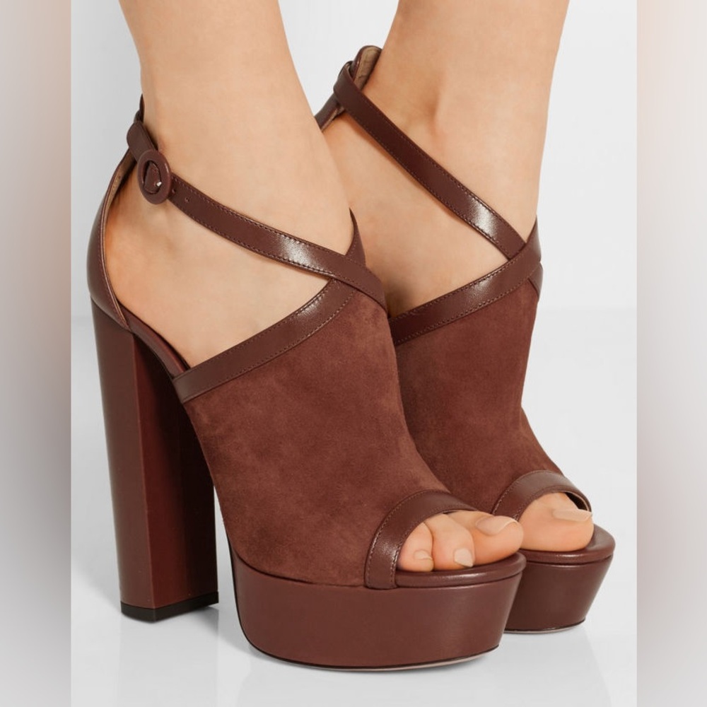 Aquazurra Firenze Issa Platform Heels - 8.5 - Blk